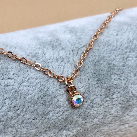 Dainty + Minimal Rose Gold Opalite Choker - Picture 3 of 3